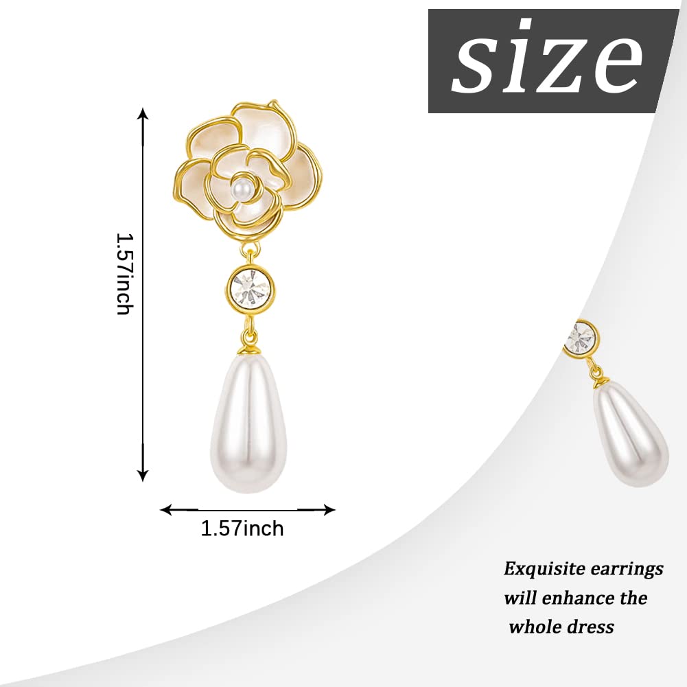 SANNIDHI Colorful Fashion Earrings for Women -Vintage Cut-out Fan-shaped Design,Suit for Party Gift (Camellia Flower) SANNIDHI Colorful Fashion Earrings for Women -Vintage Cut-out Fan-shaped Design,Suit for Party Gift (Camellia Flower)